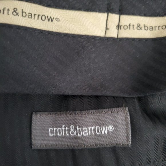 Croft & Barrow Pleated Comfort Waist Gray Mini Hounds Tooth 33"/30" - Picture 9 of 13